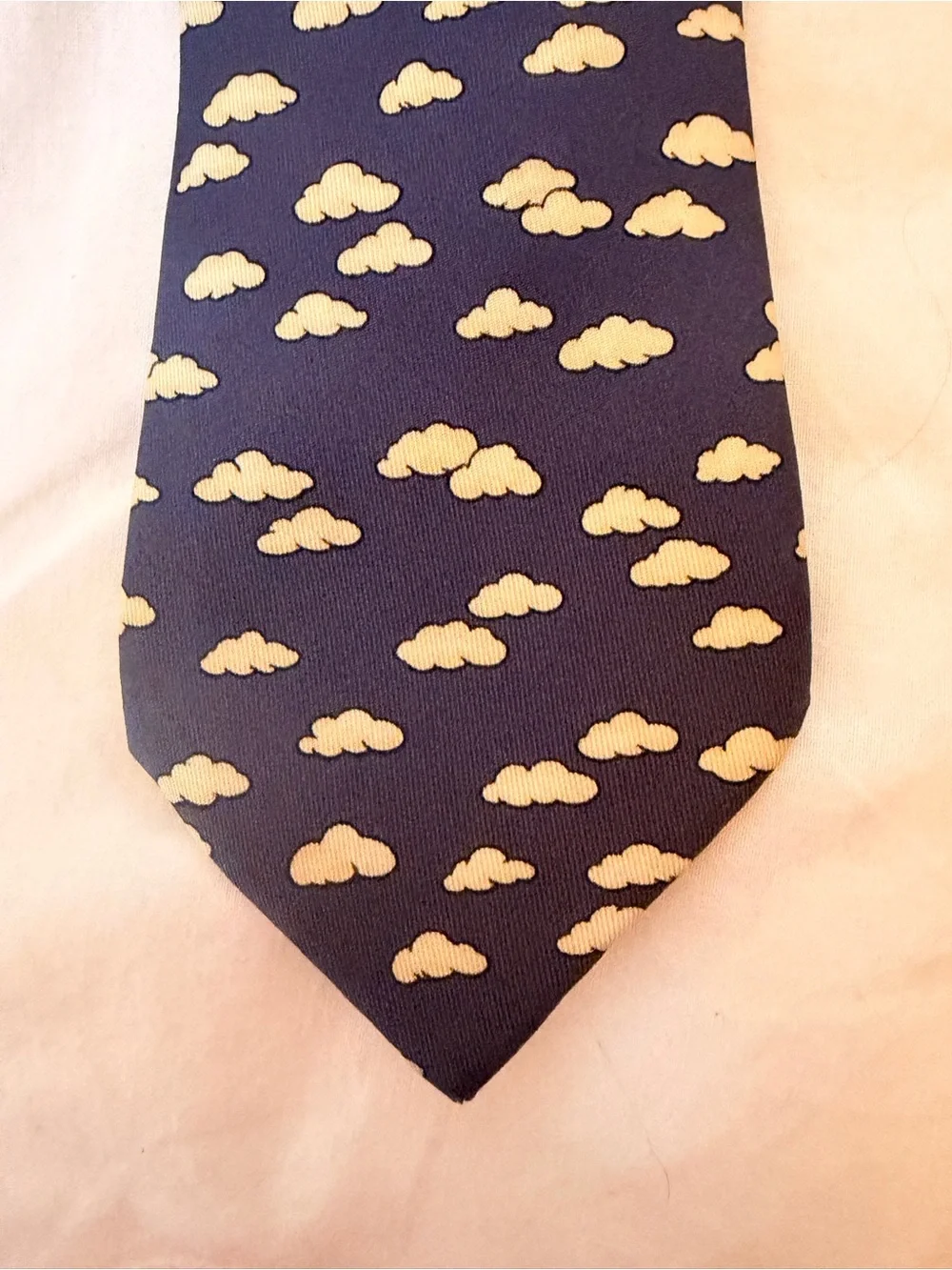 Hermes Navy Cloud Pattern Tie